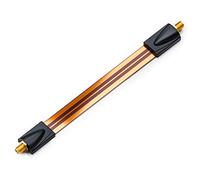 deleyCON 1x Passacavo per SAT - Lunghezza Totale 26cm, di Cui 17cm Flessibili - per Finestre e Porte - Dorato, Ultra Piatto, Schermato e con Adesivi - Rame