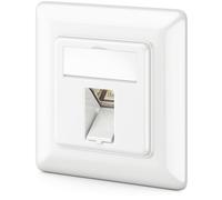 deleyCON 1x Presa di Rete CAT6a da Incasso con RJ45 Keystone - 10 Gbps, STP Schermata - Presa Dati per Patchcord, Cablaggio di Rete ed Ethernet da Installazione, Gigabit LAN - Bianco