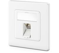 deleyCON 1x Presa di Rete CAT7 1 Porta - 10 Gigabit - Scatola da Incasso Ethernet LAN/Presa Dati Schermata + 1x Keystone RJ45 CAT7 per Cavo Patch DSL e Cavo di Installazione - Bianco