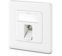 deleyCON 1x Presa di Rete CAT8 da Incasso con RJ45 Keystone - 40 Gbps, STP Schermata - Presa Dati per Cavo Patch, Cavi di Rete, Cavi Ethernet da Installazione, Gigabit LAN - Bianco