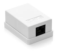 deleyCON 1x Presa Rete CAT 6 1x Connessioni di Rete RJ45 Montaggio Semplice 1 Gbit Ethernet LAN Cavi Patch RAL 9003 Bianco