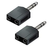 deleyCON 2 in 1 6,3mm Jack Audio Splitter Stereo Adapter Plug e Socket Ricevitore HiFi Home Theater