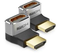 deleyCON 2 Pezzi Adattatore HDMI Connettore di Accoppiamento 270° Angolo 8K@60Hz / 4K@120Hz UHD Alluminio HDMI 2.1 ARC HDR10+ Dolby Vision VRR ALLM 48Gbps 270° Angolato Grigio Nero