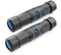 deleyCON 2 Pezzi Cavo Patch CAT 6 Accoppiatore Esterno RJ45 LAN Cavo di Rete DSL Connettore IP68 Impermeabile Antipolvere Cavo Ethernet Prolunga Esterno Giardino 2x Presa RJ45 Nero