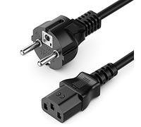 deleyCON 20m Cavo Alimentazione Corrente Linea Dispositivi con Spina Tipo F (CEE 7/7) a Presa C13 PC Computer Monitor Stampante Proiettore - Nero