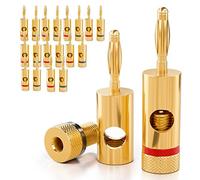 deleyCON 20x Spine a Banana Placcato Oro e Avvitabile per Cavi Altoparlanti Amplificatori Ricevitori AV Amplificatori di Potenza Hifi Sistemi Stereo