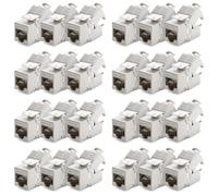deleyCON 24x Modulo Keystone CAT7 - Compatibile con Cavi CAT7/CAT6/CAT6a - per Cavi Rigidi e Patch - Schermatura STP - Presa RJ45 fino a 1000 MHz e 10 Gbit/s - con Morsetto a Taglio (LSA)