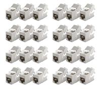 deleyCON 24x Modulo Keystone RJ45 Senza Utensili (10 Gbit/s, 500 MHz) LSA Completamente Schermato STP - Presa LAN per Cavi Patch Ethernet CAT8 CAT7 CAT6 CAT5, per Scatola a Muro e Patch Panel