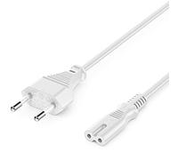 deleyCON 2m Cavo di Alimentazione Elettrico Spina Tipo C Europlug a Presa C7 Cavo Euro per Piccoli Elettrodomestici Euro 8 TV Blu-Ray Alimentatori - Bianco