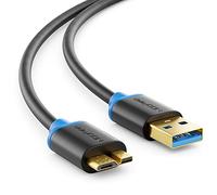 deleyCON 2m Cavo Micro USB 3.0 - Cavo Dati fino a 5 Gbit/s - Cavi di Ricarica per Telefoni, Smartphone, Tablet e Hard Disk Esterni - USB-A Maschio a Micro-B Maschio Nero