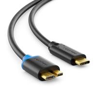 deleyCON 2m Cavo USB 3.0 Micro B - USB C a Micro B USB 3.0-5 Gbit/s - Cavo di Ricarica Cavo Dati Thunderbolt - per PC Computer Smartphone Tablet Notebook Caricabatterie Disco Rigido Esterno HDD
