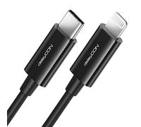 deleyCON 2m USB-C a Lightning 8 Pin Cavo di Ricarica Cavo Dati Cavo di Ricarica Ultra Veloce Certificato MFi per Apple iPhone 14 13 12 11 Pro Max Mini Power Delivery - Nero