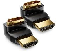 deleyCON 2x Adattatore Angolare HDMI a 90° in Set - Presa e Spina HDMI Tipo A - 4K Ultra HD UHD 3D Full HD 1080p HDR ARC Highspeed con Ethernet