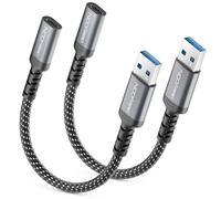 deleyCON 2x Adattatore USB-C a USB 10 Gbps - Presa C a Spina A - Cavo per iPhone Serie 17/16/15, iPad, Galaxy Serie S25/S24/S23, A56, A16, Laptop, SSD, HDD, Notebook, CarPlay ecc.
