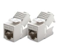 deleyCON 2x Modulo Keystone RJ45 Senza Utensili (10 Gbit/s, 500 MHz) LSA Completamente Schermato STP - Presa LAN per Cavi Patch Ethernet CAT8 CAT7 CAT6 CAT5, per Scatola a Muro e Patch Panel