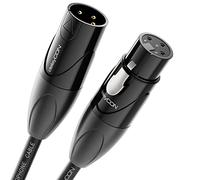 deleyCON 3,0m Cavo Audio XLR - Qualità da Studio - in Puro Rame OFC (AWG24) - Cavo da Microfono con Soppressione EMI e RFI - con Bloccaggio in Metallo e Contatti Placcati oro - DMX 3 Poli