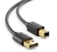 deleyCON 3,0m Cavo Dati USB 2.0 - da USB A Maschio a USB B Maschio - per Stampanti e Scanner - Nero