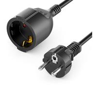 deleyCON 3,0m Cavo di Prolunga Elettrica con Spina Tipo f (CEE 7/4) a Presa Tipo f (CEE 7/3), Protezione Contro i Contatti, per TV, PC, Proiettore - Nero