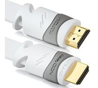 deleyCON 3,0m Cavo HDMI Piatto - Compatibile con HDMI 2.0 a 1.4 - UHD 4K HDR 3D 1080p 2160p ARC - Alta Velocità con Ethernet - Bianco