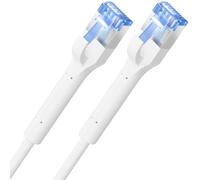 deleyCON 3,0m Cavo Patch CAT8 SLIM - 40 Gbit/s Cavo di rete - Bianco | Cavo Ethernet ultrasottile per internet LAN veloce, connettore RJ45, in rame, con supporto PoE, per PS5, PC, router, TV