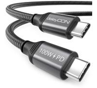 deleyCON 3,0m Cavo USB C PD3.0 (Ricarica Rapida 100W) Cavo di Ricarica da USB-C a USB-C per iPhone 16 15 Pro Max Samsung Galaxy S25 S24 S23 S22 Pixel iPad Pro MacBook Air Tablets Switch PS5