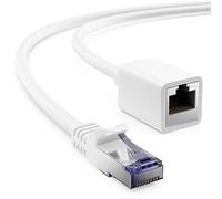 deleyCON 3,0m Prolunga Cavo Patch CAT7 per Ethernet LAN Cavo di Rete - Cavo Grezzo CAT 7 con RJ45 Spina su RJ45 Presa di Corrente S/FTP Copper PiMF 600MHz - Bianco