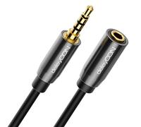 deleyCON 3,0m Prolunga Cuffia AUX 3,5mm Jack CTIA 4 Poli Cavo di Prolunga TRRS Microfono Stereo Audio Spinotto in Metallo PC Cellulare Smartphone Tablet Ricevitore Hi-fi (Extra Sottile e Flessibile)