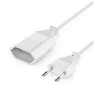 deleyCON 3,0m Prolunga Elettrica con Connettore Tipo C - Presa/Spina Euro - per TV, PC, Monitor, Elettrodomestici - Bianco