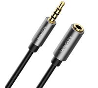 deleyCON 3,0m Prolunga Headset CTIA 4 Poli TRRS Microfono 3,5mm Jack Cavo di Prolunga Cuffie AUX Spina in Metallo Stereo Audio PC Cellulare Smartphone Tablet Ricevitore Hi-Fi