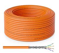 deleyCON 30m CAT.7 Cavo di Installazione in Rame Rigido S/FTP PIMF Cavo di Rete LAN Ethernet Dati Gigabit CAT7 10Gbit 1000MHz LSZH Senza Alogeni Dichiarazione di Prestazione - Certificato GHMT