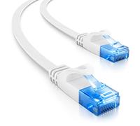 deleyCON 30m Cavo Rete CAT6 Piatto 1000 Mbit Gigabit LAN - CAT 6 RJ45 Ethernet Patch Cavo Piatto Installazione - per Internet Switch Router Modem Patchpanel - Bianco