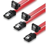 deleyCON 3x 50cm Cavo SATA III S-ATA 3 Dati per SSD HDD Disco 6 GBit/s Cavo Collegamento Connessione - 1x Connettore Dritto 1x 90° L-Type - Rosso