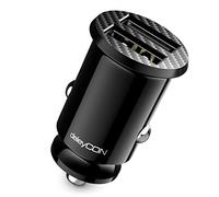deleyCON 4,8A Accendisigari Caricabatterie USB - 4800mA di Carica Rapida USB a 2 Porte - Mini Caricatore da Auto Compatibile con iPhone 17/16/15/14/13, iPad Pro/Air 2/Mini, S25/S24 e Altro Ancora