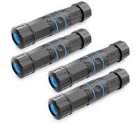 deleyCON 4 Pezzi Cavo Patch CAT 6 Accoppiatore Esterno RJ45 LAN Cavo di Rete DSL Connettore IP68 Impermeabile Antipolvere Cavo Ethernet Prolunga Esterno Giardino 2x Presa RJ45 Nero