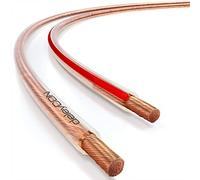 deleyCON 40m Cavo Altoparlante 2x 4,0 mm² - Puro Rame - OFC Speaker Cable Cavo - Audio Box Cavo per Altoparlanti HiFi & Surround - Marcatura Della Polarità - Trasparente