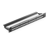 deleyCON 48 Porte Patch Panel Pannello Patch Modulare per Moduli RJ Keystone 1HE (1U) 19 Pollici Montaggio Rack CAT5 CAT6 CAT7 CAT8 Compatibile LAN Rete Nero