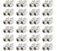 deleyCON 48x Modulo Keystone CAT7 - Compatibile con Cavi CAT7/CAT6/CAT6a - per Cavi Rigidi e Patch - Schermatura STP - Presa RJ45 fino a 1000 MHz e 10 Gbit/s - con Morsetto a Taglio (LSA)