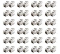 deleyCON 48x Modulo Keystone RJ45 Senza Utensili (10 Gbit/s, 500 MHz) LSA Completamente Schermato STP - Presa LAN per Cavi Patch Ethernet CAT8 CAT7 CAT6 CAT5, per Scatola a Muro e Patch Panel