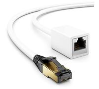 deleyCON 4m CAT8.1 Prolunga Patch Rete 40 Gbit/s 2000 MHz S/FTP Rame PiMF 1x Connettore RJ45 1x Presa RJ45 per Ethernet LAN Gaming Streaming - Bianco