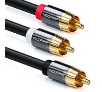 deleyCON 4m Cavo Subwoofer - Cinch RCA Cavo Y Coassiale Digitale - Contatti Placcati Oro - Collegamento Audio - 1x Connettore Cinch a 2x Connettore Cinch