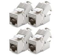 deleyCON 4x Modulo Keystone CAT7 - Compatibile con Cavi CAT7/CAT6/CAT6a - per Cavi Rigidi e Patch - Schermatura STP - Presa RJ45 fino a 1000 MHz e 10 Gbit/s - con Morsetto a Taglio (LSA)