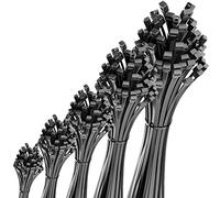 deleyCON 50 Pezzi Serracavi 300 mm x 7,6 mm (30 cm x 0,76 cm) Plastica Cavi Fascetta Fermacavi Fissaggio Cavi Altissima Forza di Trazione e Resistenza allo Strappo uso Domestico e Professionale Nero