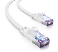 deleyCON 5m Cavo di rete Piatto Cat7 RJ45 10 Gbit/s LAN - Bianco | Cavo patch Ethernet RJ45, cavo piatto per installazione, per internet, switch, router, modem e pannello di permutazione