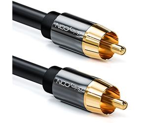 deleyCON 5m Cavo Subwoofer - Cinch RCA Coassiale Digitale - Connettori Placcati Oro - Collegamento Audio - Subwoofer Ricevitore AV Amplificatore Home Cinema