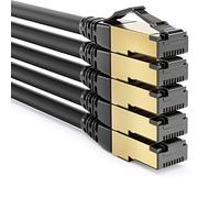 deleyCON 5x 0,25m Patch CAT8.1 Rete Dati S/FTP PiMF 2000 MHz 40 Gbit RJ45 LAN DSL CAT.8 Ethernet Connettore RJ45 - Nero