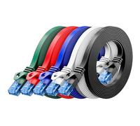 deleyCON 5x 0,5m Cavo Rete CAT6 Piatto - 1000 Mbit Gigabit LAN - CAT6 RJ45 Ethernet Patch Sottile Cavo Piatto - per Internet Switch Router Modem Patchpanel - Multicolore
