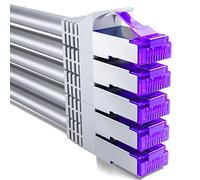 deleyCON 5x 1m CAT7 Cavo di Rete - 10 Gigabit - Cavo Patch RJ45 Cavo Ethernet (Rame, Schermatura SFTP PiMF) LAN DSL Interruttore Modem Router Pannello Patch CAT7 CAT6 CAT5 - Grigio