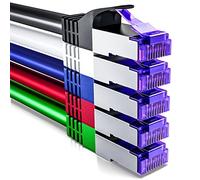 deleyCON 5x 1m CAT7 Cavo di Rete - 10 Gigabit - Cavo Patch RJ45 Cavo Ethernet (Rame, Schermatura SFTP PiMF) LAN DSL Interruttore Modem Router Pannello Patch CAT7 CAT6 CAT5 - Colorato