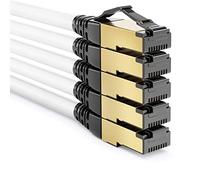 deleyCON 5x 2m Patch CAT8.1 Rete Dati S/FTP PiMF 2000 MHz 40 Gbit RJ45 LAN DSL CAT.8 Ethernet Connettore RJ45 - Bianco