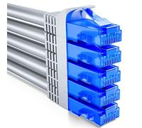 deleyCON 5x 2m Set Cavo Rete CAT6 - Cavo LAN CAT-6 RJ45 U-UTP Patch Ethernet DSL Switch Router Modem Repeater Patchpanel - Grigio